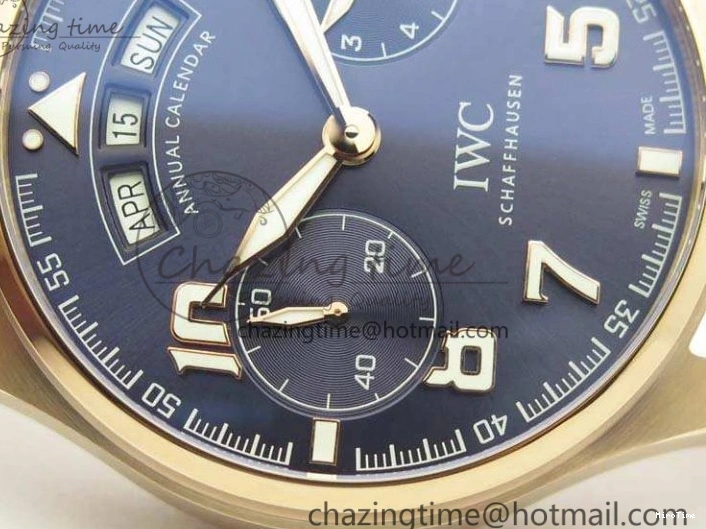 MIROTIME 0302 Big Pilot Real PR IW502701 RG YLF 1:1 Best Edition Blue Dial On Calfskin Strap A Classic 7225